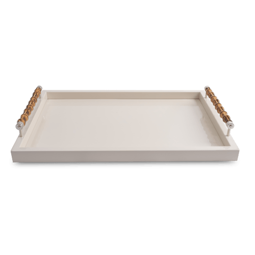 Large Ivory Lacquered tray