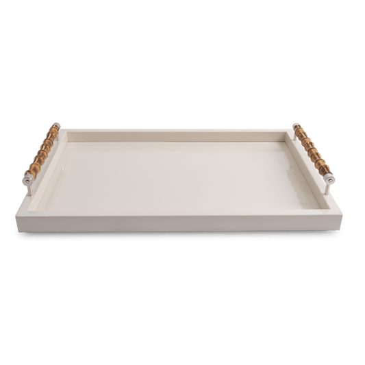 Large Ivory Lacquered tray - Maison SIA