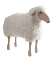 Lifesize Medium wood head up white Sheep