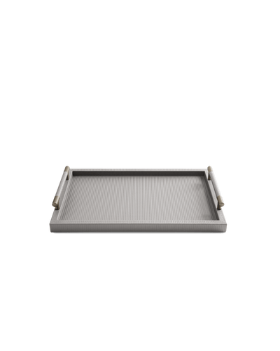 Light Grey Rectangular tray With Satin Gold Handles