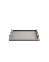 Light Grey Rectangular tray With Satin Gold Handles