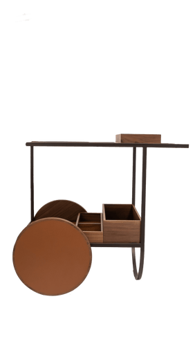 Magenta serving trolley in Camel