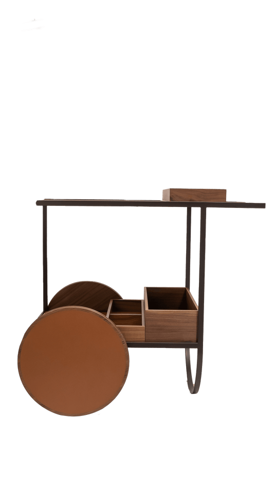 Magenta serving trolley in Camel - Maison SIA