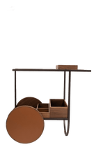 Magenta serving trolley in Camel