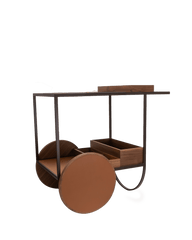 Magenta serving trolley in Camel