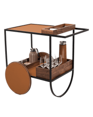 Magenta serving trolley with three removable trays - Camel