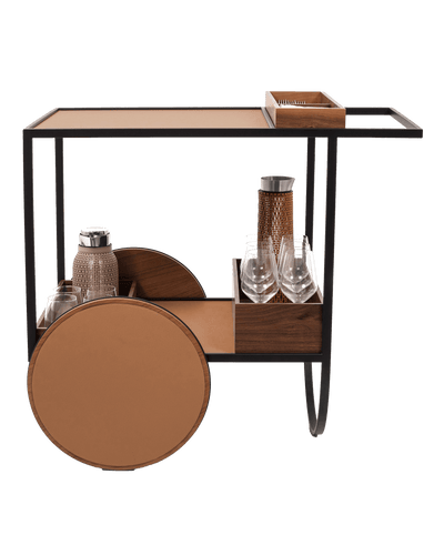 Magenta serving trolley with three removable trays - Camel