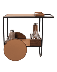 Magenta serving trolley with three removable trays - Camel