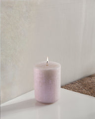 Metal Cylindrical Rustic Candle  H-13cm