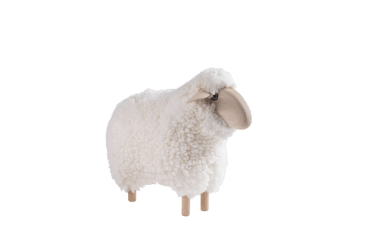 Mini Natural wood white Sheep - Maison SIA