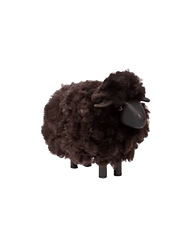 Miniature Brown Fur Sheep in Black Wood