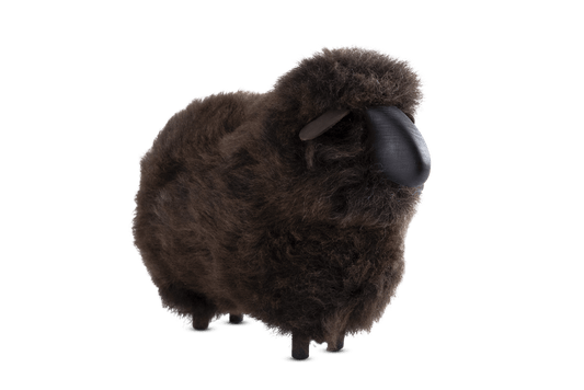 Miniature Sheep Sculpture in Brown - Maison SIA