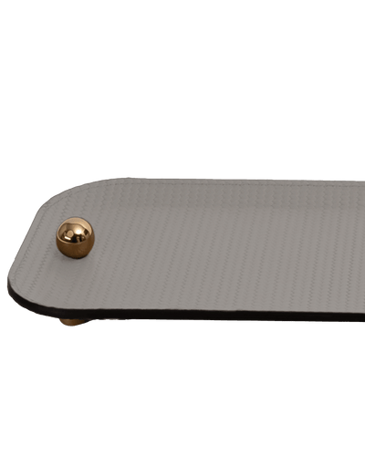 Olimpia large tray with gold details in Light grey