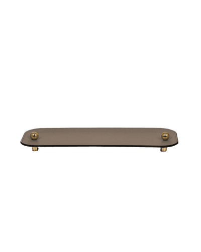 Olimpia large tray with gold details in Taupe