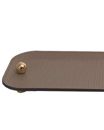 Olimpia large tray with gold details in Taupe