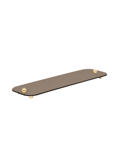 Olimpia large tray with gold details in Taupe