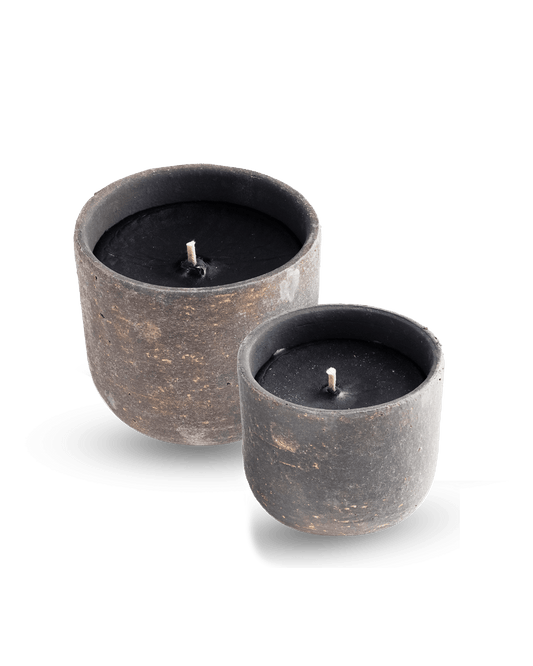 Outdoor Candle Matt grey/ gold - Maison SIA