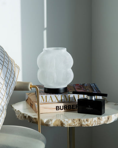 Peach Table Lamp in white & Black