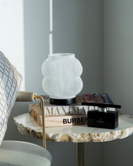 Peach Table Lamp in white & Black