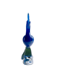 Peacock tail down blue green & gold