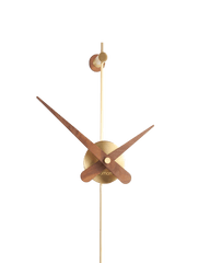 PUNTO Y COMA G BRASS-WALNUT CLOCK