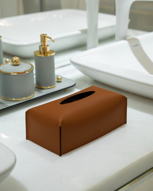 Rectangular Camel Tissue Box - Maison SIA