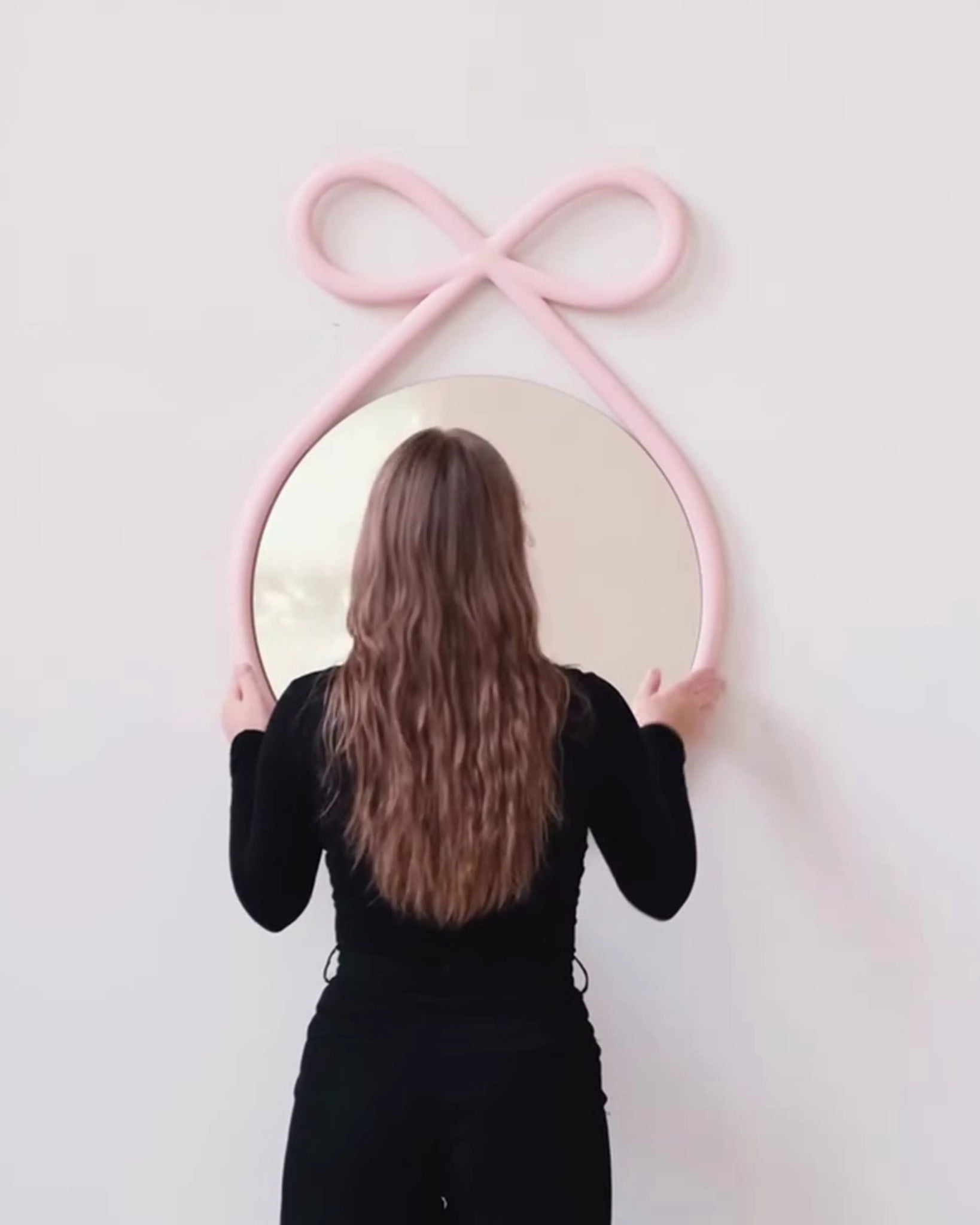 Qeeboo Ribbon Mirror Pink Gold – Luxury Wall Mirror by Nika Zupanc ...
