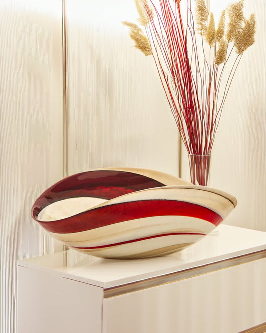 Rouge medium folded bowl - Maison SIA