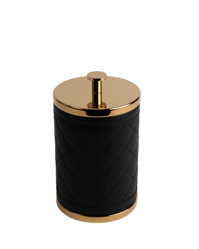 Round Box with lid in Black