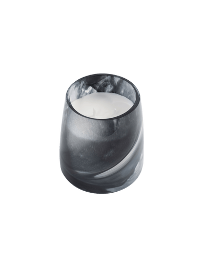 Scented Candle conical glass vase with black and white waves Medium