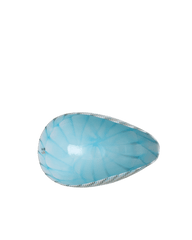 Shell medium ivory with turquoise threads bowl