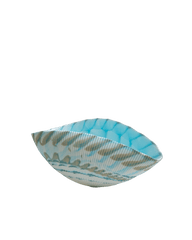 Shell medium ivory with turquoise threads bowl