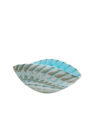 Shell medium ivory with turquoise threads bowl