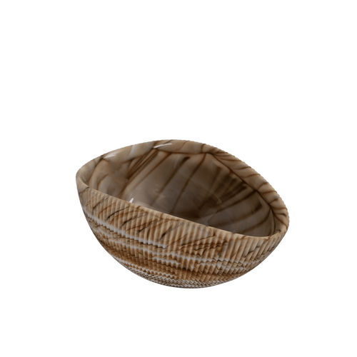 Shell mignon ivory with brown threads bowl