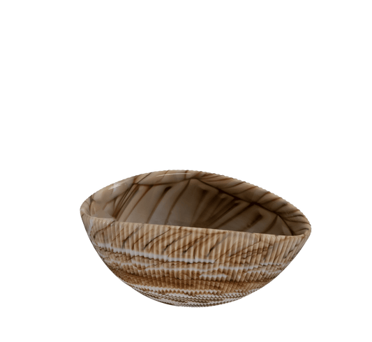 Shell mignon ivory with brown threads bowl - Maison SIA