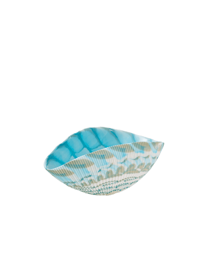 Shell small ivory with turquoise threads bowl