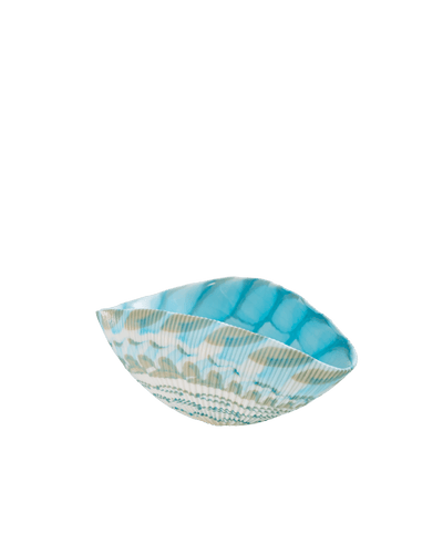 Shell small ivory with turquoise threads bowl