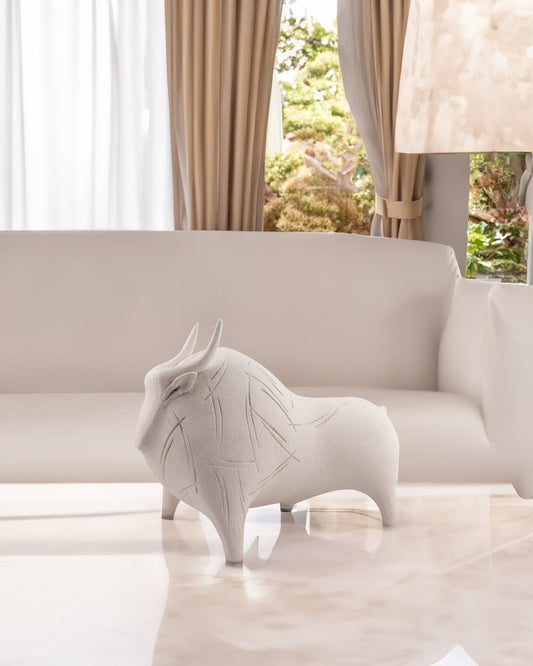 Small Bull In White - Maison SIA