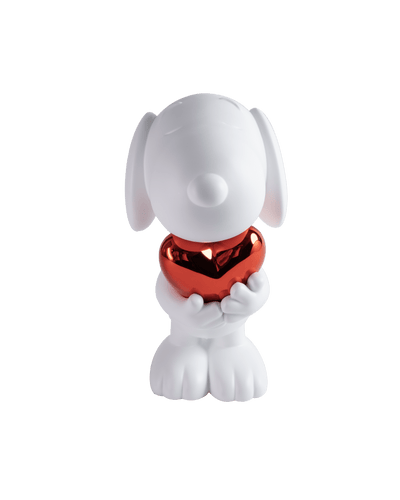 Snoopy Heart matt white & chromed Red