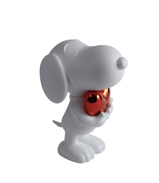 Snoopy Heart matt white & chromed Red - Maison SIA