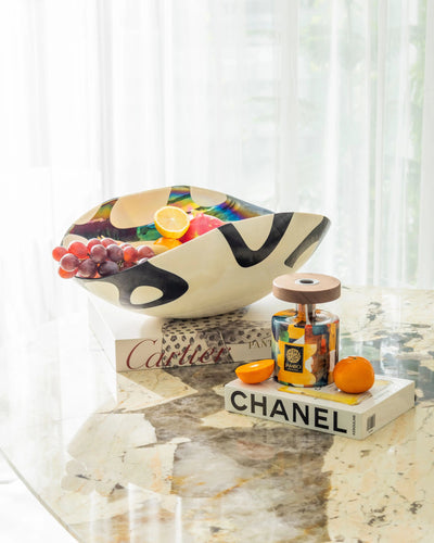 Spider Black Large Folded Bowl