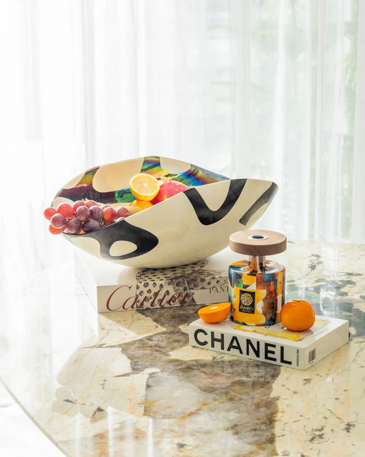 Spider Black Large Folded Bowl - Maison SIA