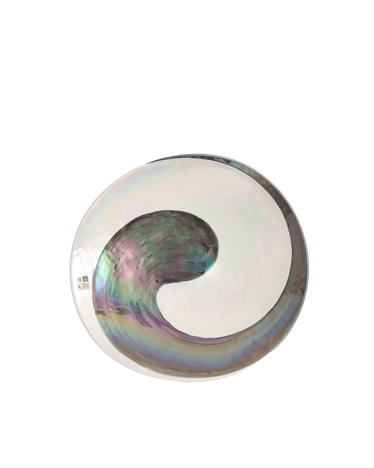 Steel Piega plate with mother of pearl effect - Maison SIA