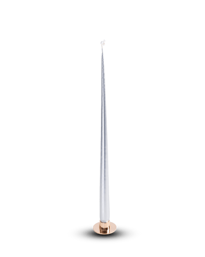 Taper Candle in Silver Metallic 42cm