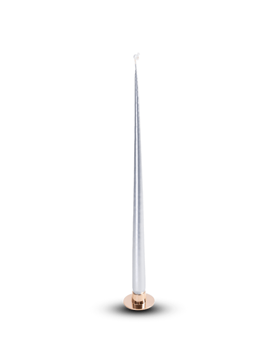 Taper Candle in Silver Metallic 42cm - Maison SIA