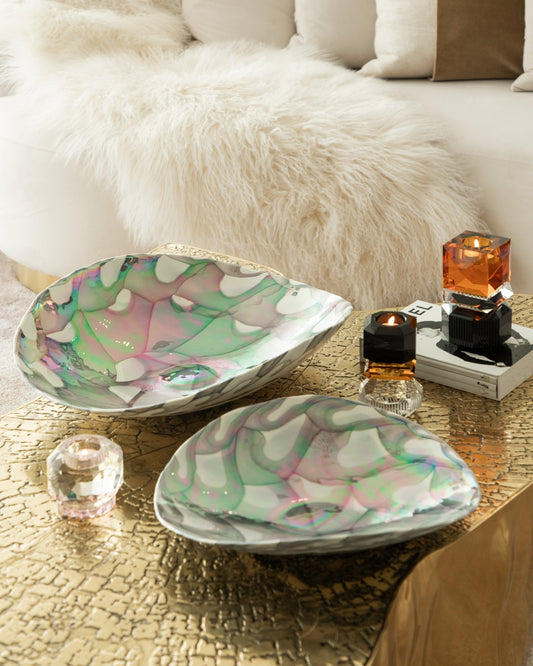 Turtle black Piega plate Ivory - Maison SIA