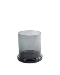 Vase with transparant thick baseplate - glass - smoke