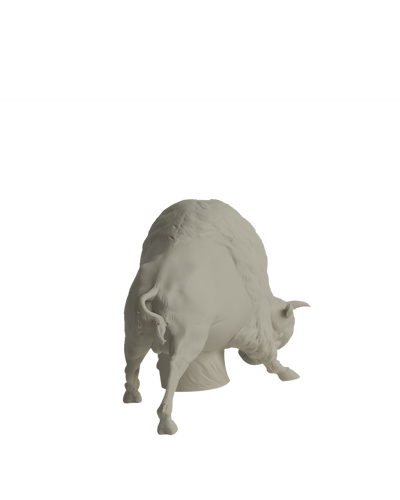 White Bisque Buffalo Sculpture