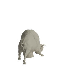 White Bisque Buffalo Sculpture