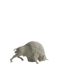 White Bisque Buffalo Sculpture